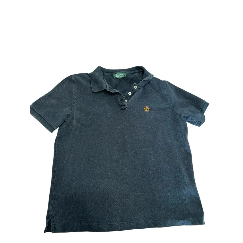 Lauren By Ralph Lauren Women's Polo Shirt Navy‎ Blue Size Large?